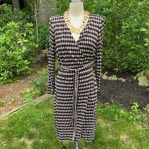 Gorgeous Graphic Print Hobbs True Wrap Dress Sz 12 L